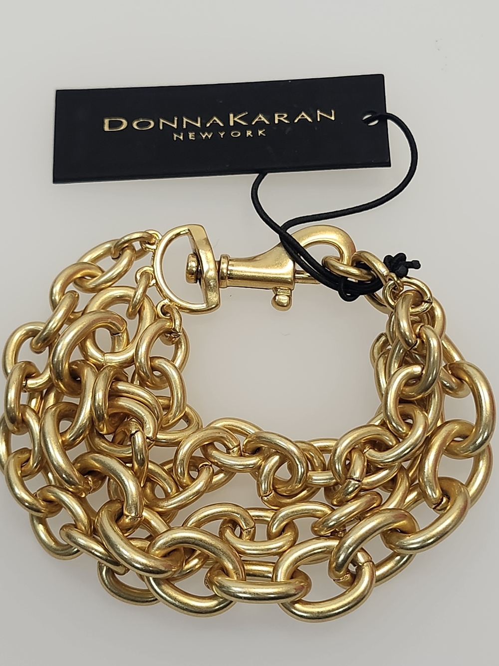 NWT Donna Karan New York Gold-Tone 3- Row Dynamic Link Flex Bracelet